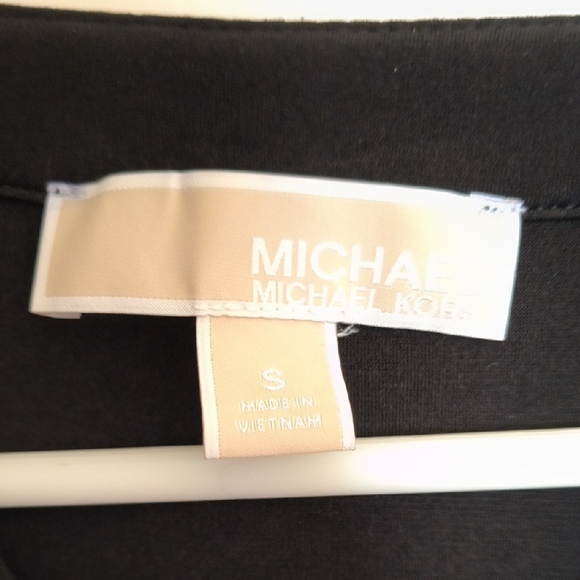 Michael Kors Black Long-Sleeve Lace-Up Dress with Gold Accents - Picture 2 of 5